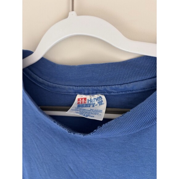 Hanes Other - Vintage Hanes Beefy-T Shirt Men's XL Blue Short Sleeve Crew Neck Single Stitch